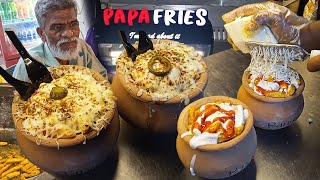 KARACHI STREET FOOD MATKA FRIES l Hussainabad famous Pizza Fries l Papa Fries Karachi Pakistan [upl. by Kaliski]