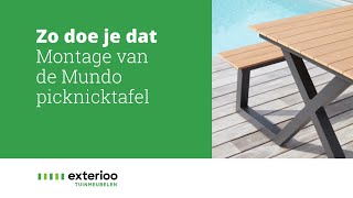 Mundo picknicktafel monteren Zo doe je dat  Exterioo tuinmeubelen [upl. by Ezar]