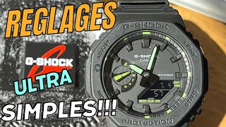 Réglages faciles G Shock GA2100 heure été et hiver fuseau horaire date Easy settings [upl. by Roter149]