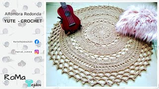 Alfombra redonda Crochet fácil  Tutorial  DIY  yute  tapete ganchillo [upl. by Eniretac]