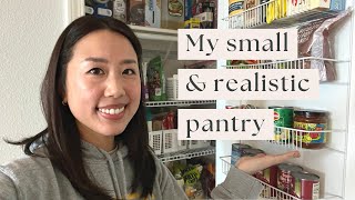 Realistic SMALL pantry organization ideas Ways to save space amp be more efficient 🍏🥫 [upl. by Nivert]