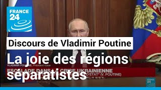 Crise ukrainienne  après le discours de V Poutine la joie dans les régions séparatistes prorusses [upl. by Menis]