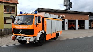 Personenrettung DLK mit Staffelkabine  Wachausfahrt Kdow  DLK  RW Freiwillige Feuerwehr Roth [upl. by Lauren606]