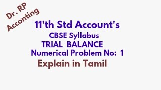 Trial Balance 11th CBSE Accounts Explanation [upl. by Gyatt]