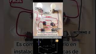 Circuito de escalera doble con 4 llaves y dos focos independientes [upl. by Llecrep456]