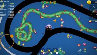 WORMZONEIO  GIANT SLITHER SNAKE TOP 1  Epic Worms Zone Best Gameplay 075 [upl. by Forest]