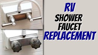 We Had a Leak Shower Valve Replacement  How to Replace a RV Shower Faucet  DIY [upl. by Nohsav183]