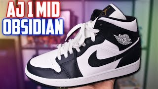 Air Jordan 1 Mid OBSIDIAN Review and OnFeet [upl. by Aes239]