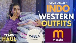 I tried INDO WESTERN outfits from MEESHO  Tryon  Honest Review  gimaashi [upl. by Nydroj]