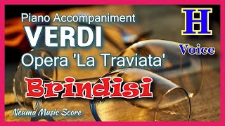 Verdi Brindisi  축배의 노래   Piano Accompaniment  Opera La Traviata [upl. by Immac]