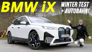 BMW iX AWD driving REVIEW with German Autobahn winter range and fast charging test xDrive50 [upl. by Ilarrold502]