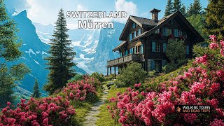 Discovering Murren 🇨🇭 A Swiss Village Walking Tour in Enchanting Switzerland  Relaxing 4k video [upl. by Senior]