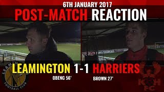 Leamington 11 Harriers 060118 Post match reaction [upl. by Farrica]