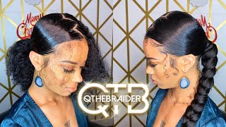 QTHEBRAIDER How To NO HEAT Sleek Braided Ponytail [upl. by Mohkos]