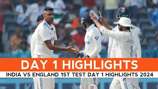 India vs England 3rd Test Day 1 Highlights 2024  IND vs ENG Highlights 2024 [upl. by Whatley124]