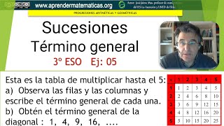 Sucesiones Término general Tabla de multiplicar 3eso 04 005 José Jaime Mas [upl. by Hutner]