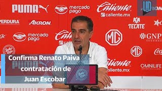 Confirma Renato Paiva contratación de Pablo Escobar se oficializará este miércoles I CONFERENCIA [upl. by Neelehtak]