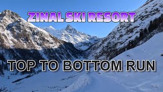 Zinal Grimentz Skiing  Valley Run  Anniviers Valais  Switzerland Winter  GoPro Cinematic 4K UHD [upl. by Lennej]