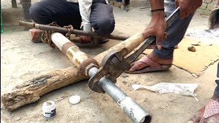 Nal HandPump Borball Making And Install l नल में मोटरपंप का कनेक्शन लगाना और नल गड़ाना [upl. by Enirrok]