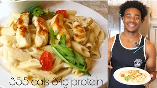 INSANE lowcalorie Chicken Alfredo  HIGH PROTEIN  DIET amp MUSCLE BUILDING gym cook [upl. by Othilia]