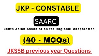 SAARC  PYQs  CONSTABLE  facts jkssb education currentaffairs [upl. by Llehsar214]