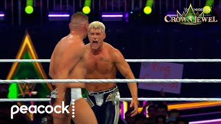 Cody Rhodes vs Gunther  Crown Jewel Championship  Crown Jewel 2024  WWE Highlights  Peacock [upl. by Eciuqram494]