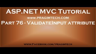 Part 76 ValidateInput attribute in mvc [upl. by Vladamar]