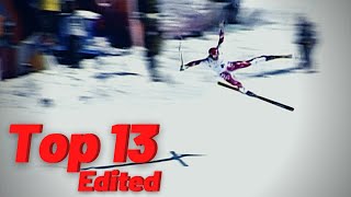 The 13 Worst Downhill Skiing Crashes [upl. by Ettelloc663]