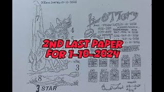 2nd Last Paper 3up Singal Digit Total Pass For 1102024 Thailand Lottery 3up Paper Touch 1102024 [upl. by Inavihs]