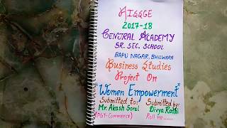 Class 12 Business Studies project file on women empowerment  latest 2017 [upl. by Clair]