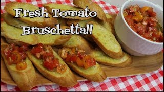 Fresh Tomato BruschettaBruschetta RecipeCrostini ToppingTasty Summer AppetizerNoreens Kitchen [upl. by Tterrab]