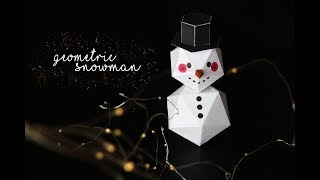 PUPAZZO di NEVE GEOMETRICO  GEOMETRIC SNOWMAN  Christmas ornaments diy [upl. by Haida]