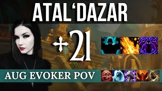 Aug Evoker Gameplay 21 AtalDazar Fortified Volcanic Spiteful M Dragonflight S3 [upl. by Carlo]