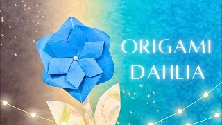 Lets Fold Origami Dahlia 折り紙 ダリア 母の日 [upl. by Faustus]