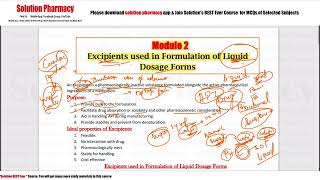 Pharmaceutics 19 Excipients in Dosage Forms Part01  What Are Excipients  Pharmaceutics 01 [upl. by Filide]