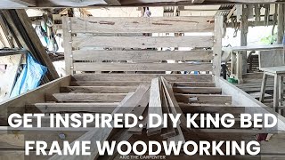 Get Inspired DIY King Bed Frame Woodworking I Step by step Tutorial Solid Wood I Akie The Carpenter [upl. by Garibald771]