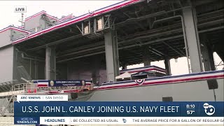 USS Canley officially joins the fleet [upl. by Llorre]