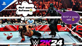 WWE 2K24   BATMAN VS ROMAN REIGNS  wwe wwe2k24 wwe2kcaw viralgaming viralvideo rookns [upl. by Lumbard]