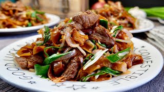 EASIEST Cantonese Beef Chow Fun Recipe  Stir Fried Rice Noodle 干炒牛河 Chinese Hor Fun Stir Fry [upl. by Uund44]