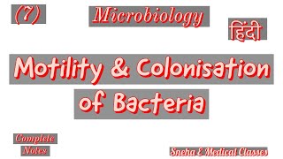 Motility and Colonisation of Bacteria in Hindi  Microbiology  7th [upl. by Odin]