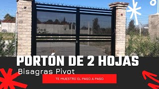 Portón de dos hojas con bisagras pivot [upl. by Nosnorb]