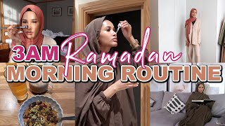 3AM RAMADAN MORNING ROUTINE 2024 suhoor meals skincare routine  very productive morning [upl. by Berglund]