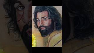 Animal 👹 Movie watercolor Art Ranbir Kapoor Art animal bollywood🎨  art [upl. by Nitsyrk]