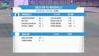 SACA PC  West End Mens 1st Grade  Div Two  Round 1  SACA U19 v Woodville  Day 1 [upl. by Anitsenre]