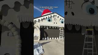 I’m making a giant Santa hat for the roof of our house christmasyarddecor [upl. by Lilhak308]