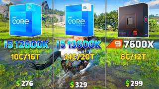 i5 13600K vs i5 12600K vs Ryzen 5 7600X Benchmark with RTX 4090  Test in 14 Games [upl. by Loggia]