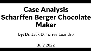 Harvard Case Analysis Scharffen Berger Chocolate Maker [upl. by Milty808]