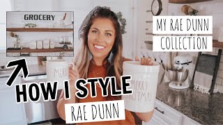 HOW I STYLE RAE DUNN POTTERY  MY RAE DUNN COLLECTION  MODERN FARMHOUSE HOME DECOR INSPO [upl. by Schiff]