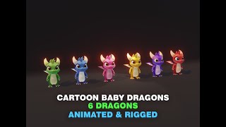 Cartoon Baby Dragons 3d Model [upl. by Euqenimod728]