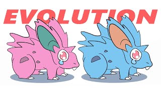 NIDORAN MALE Evolution  Normal and Shiny Pokemon Transformation Animation  Nidorino Nidoking [upl. by Sulienroc]